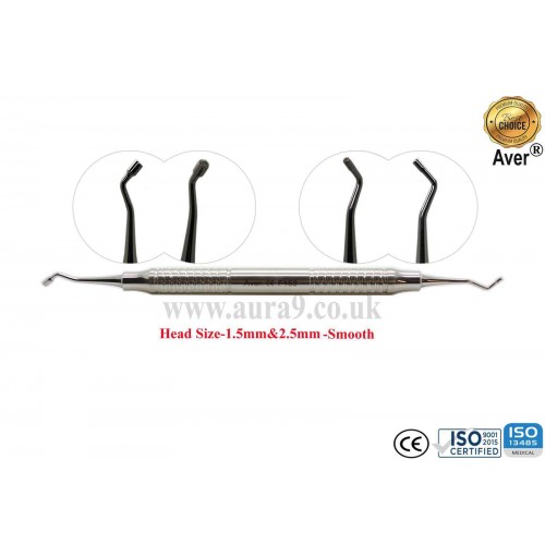 Dental Filling Instrument No. 153, Smooth, Head Size 1.5 MM and 2.5 MM